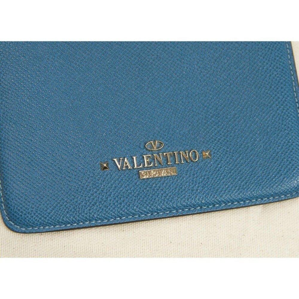 Valentino Garavani Blue Saffiano Leather Mini iPad - Picture 2 of 6